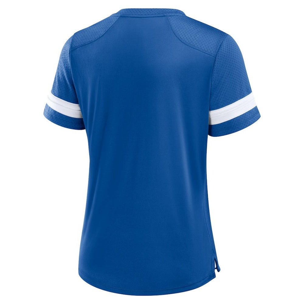 Indianapolis Colts Women's Play Script Lace-Up T-Shirt Royal - Fanatics