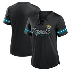 Jacksonville Jaguars Women's Play Script Lace-Up T-Shirt Black - Fanatics