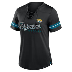 Jacksonville Jaguars Women's Play Script Lace-Up T-Shirt Black - Fanatics