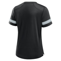Las Vegas Raiders Women's Play Script Lace-Up T-Shirt Black - Fanatics