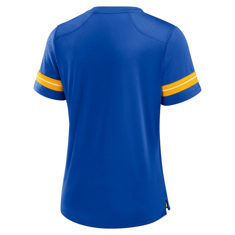 Los Angeles Rams Women's Play Script Lace-Up T-Shirt Royal - Fanatics