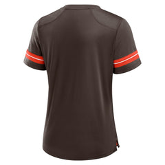 Cleveland Browns Women's Play Script Lace-Up T-Shirt Brown - Fanatics