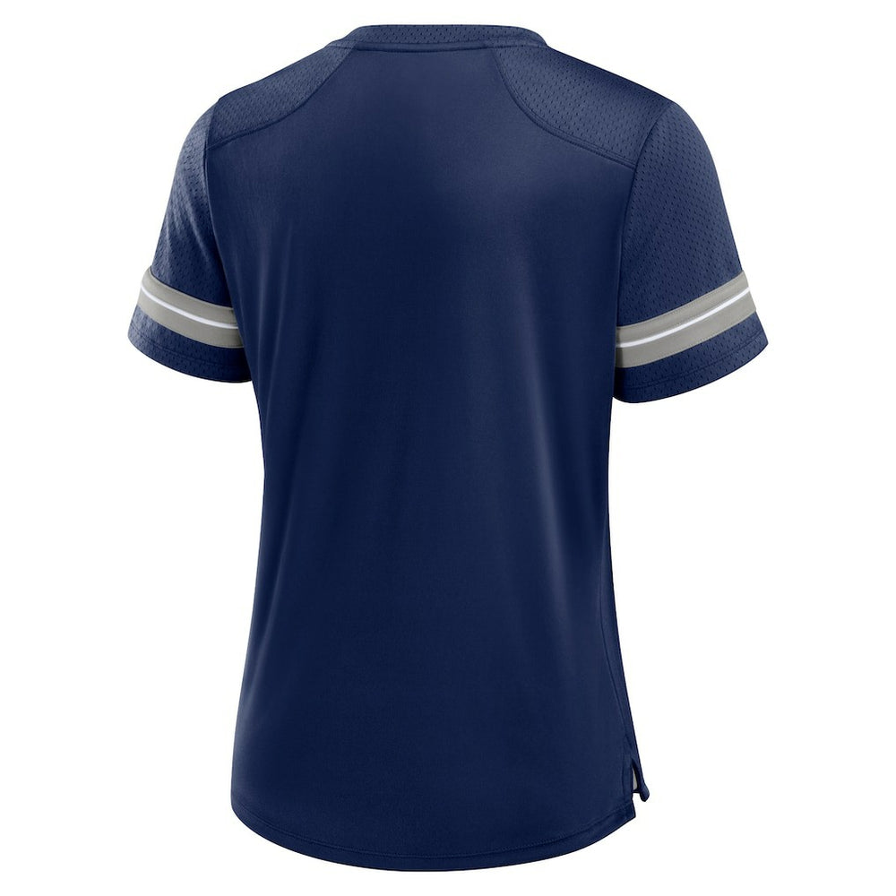 Dallas Cowboys Women's Play Script Lace-Up T-Shirt Navy - Fanatics