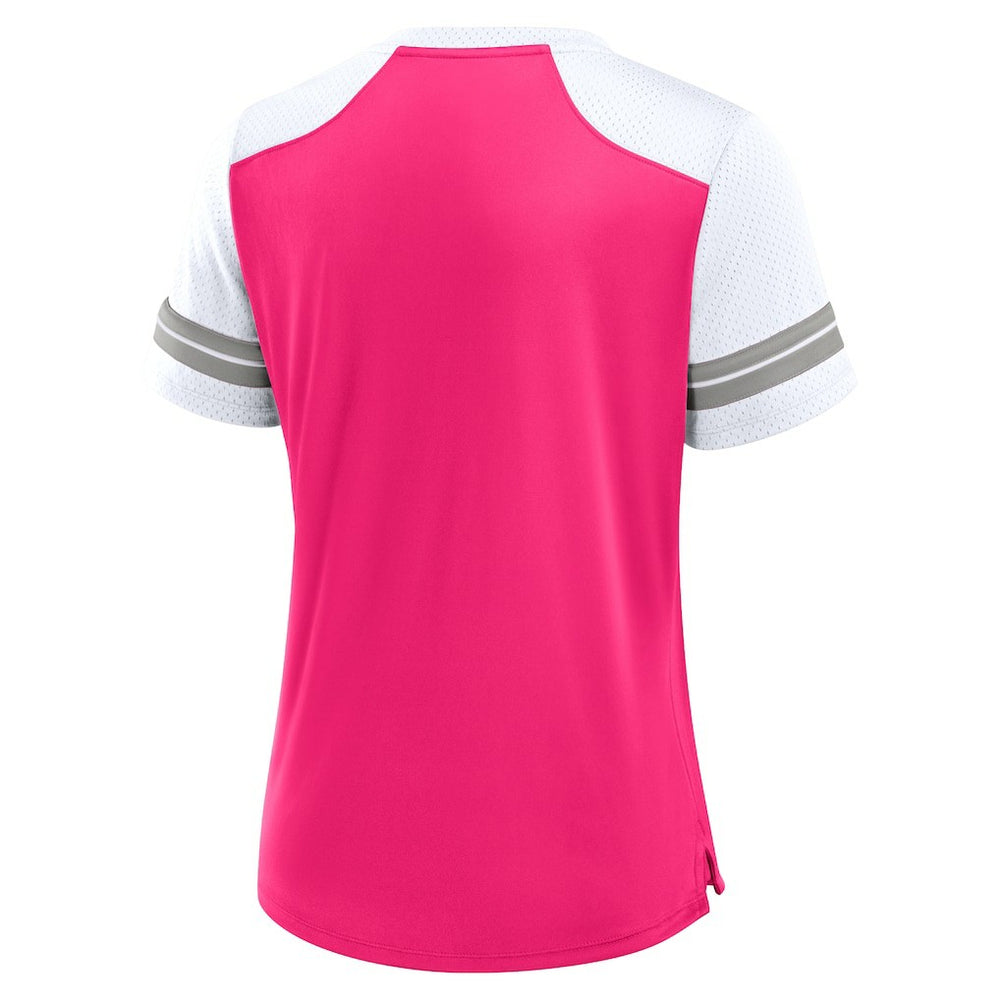 Dallas Cowboys Women's Play Script Lace-Up T-Shirt Pink - Fanatics