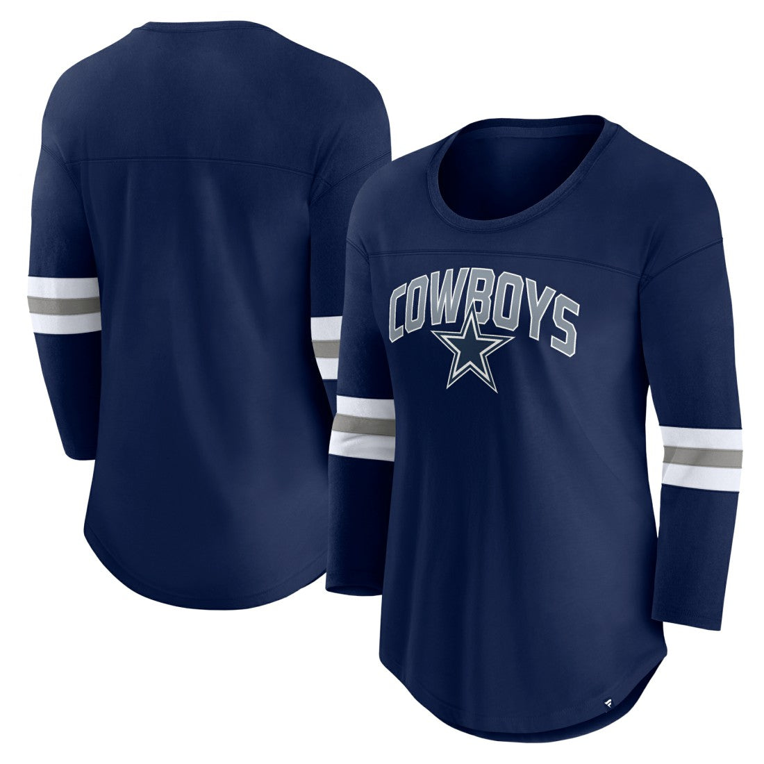 Dallas Cowboys Women's First Team Arch Logo 3/4 Sleeve T-Shirt Navy - Fanatics