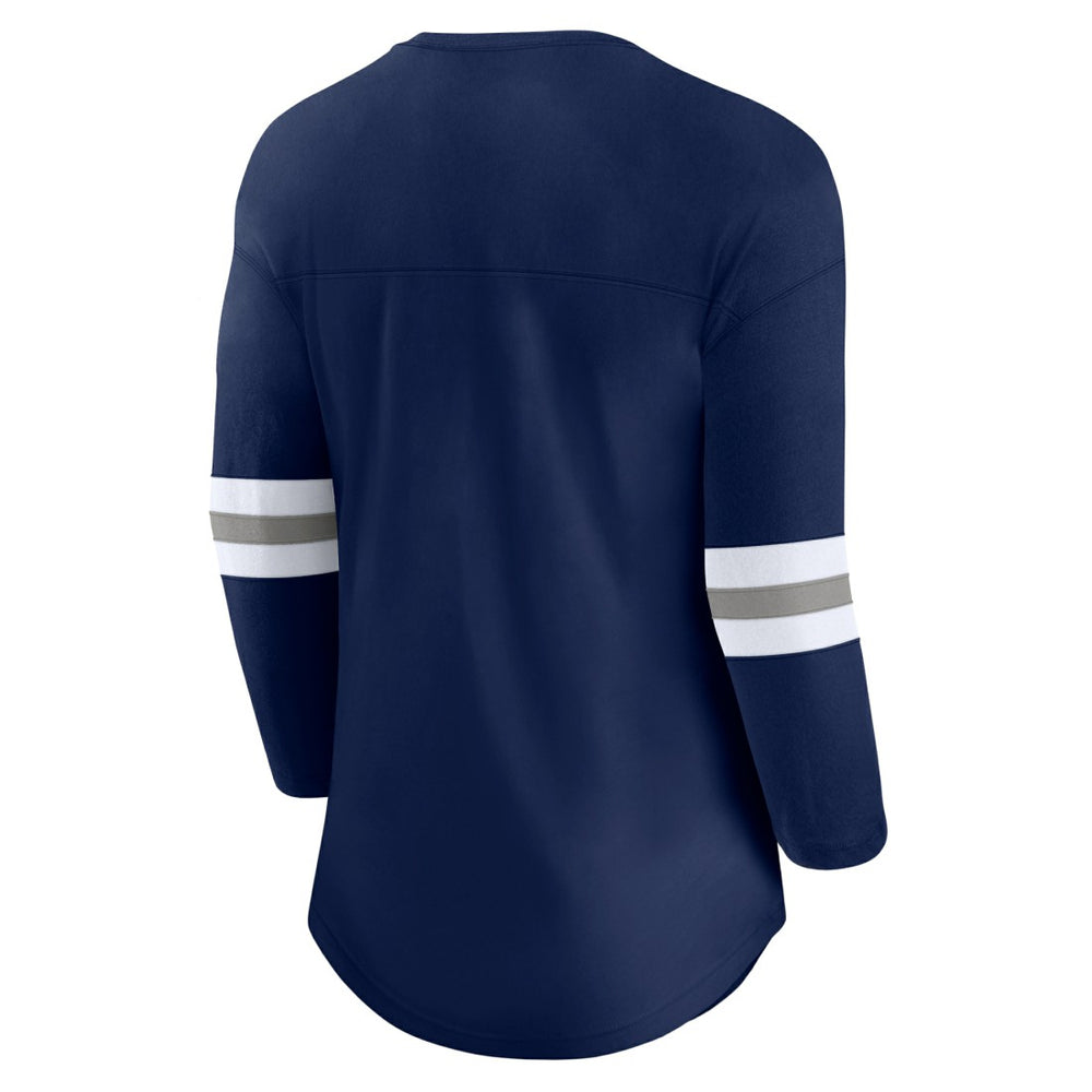 Dallas Cowboys Women's First Team Arch Logo 3/4 Sleeve T-Shirt Navy - Fanatics