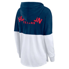 Houston Texans Women's Backup Option Long Sleeve Hoodie T-Shirt Navy/White - Fanatics