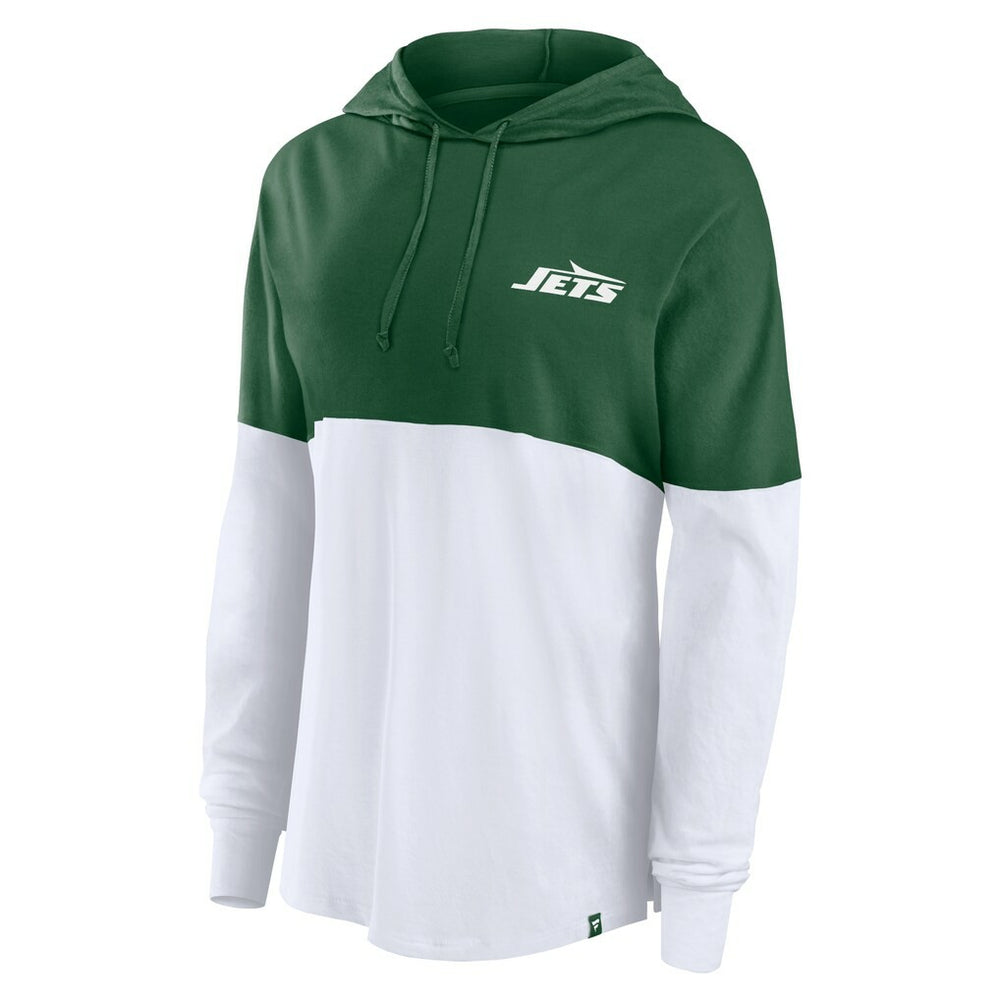New York Jets Women's Backup Option Long Sleeve Hoodie T-Shirt Green/White - Fanatics