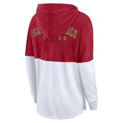San Francisco 49ers Women's Backup Option Long Sleeve Hoodie T-Shirt Scarlet/White - Fanatics