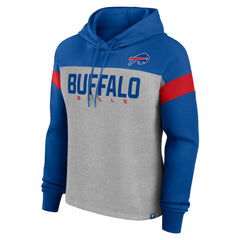 Buffalo Bills Women's Bold Play Call Pullover Hoodie Heather Gray/Royal - Fanatics