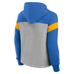 Los Angeles Chargers Women's Bold Play Call Pullover Hoodie Heather Gray/Powder Blue - Fanatics
