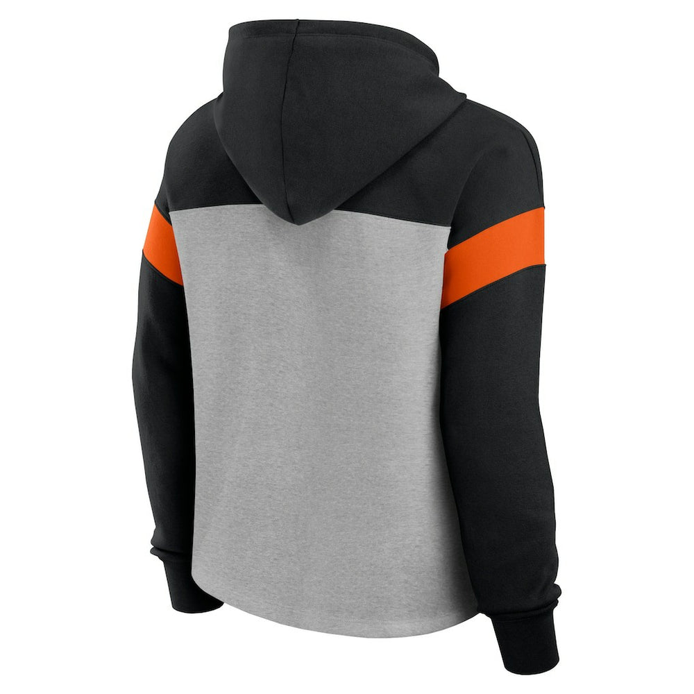 Cincinnati Bengals Women's Bold Play Call Pullover Hoodie Heather Gray/Black - Fanatics