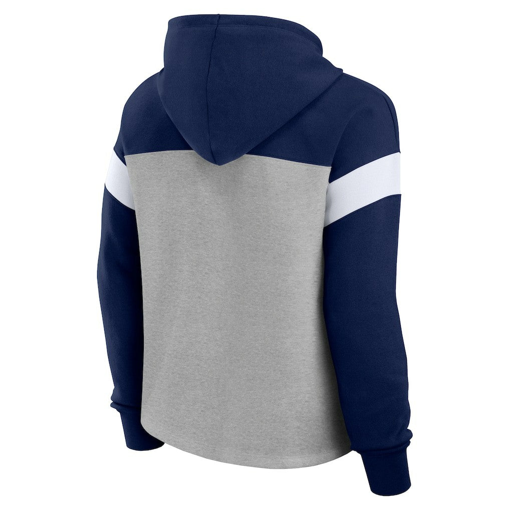 Dallas Cowboys Women's Bold Play Call Pullover Hoodie Heather Gray/Navy - Fanatics