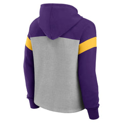 Minnesota Vikings Women's Bold Play Call Pullover Hoodie Heather Gray/Purple - Fanatics