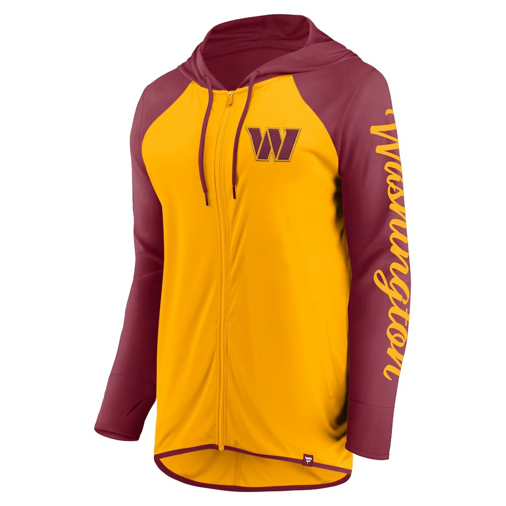 Washington Commanders Women's Script Full-Zip Hoodie Gold/Burgundy - Fanatics