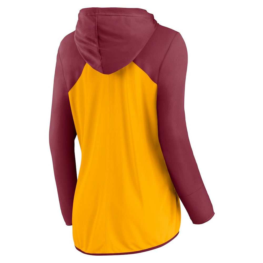Washington Commanders Women's Script Full-Zip Hoodie Gold/Burgundy - Fanatics
