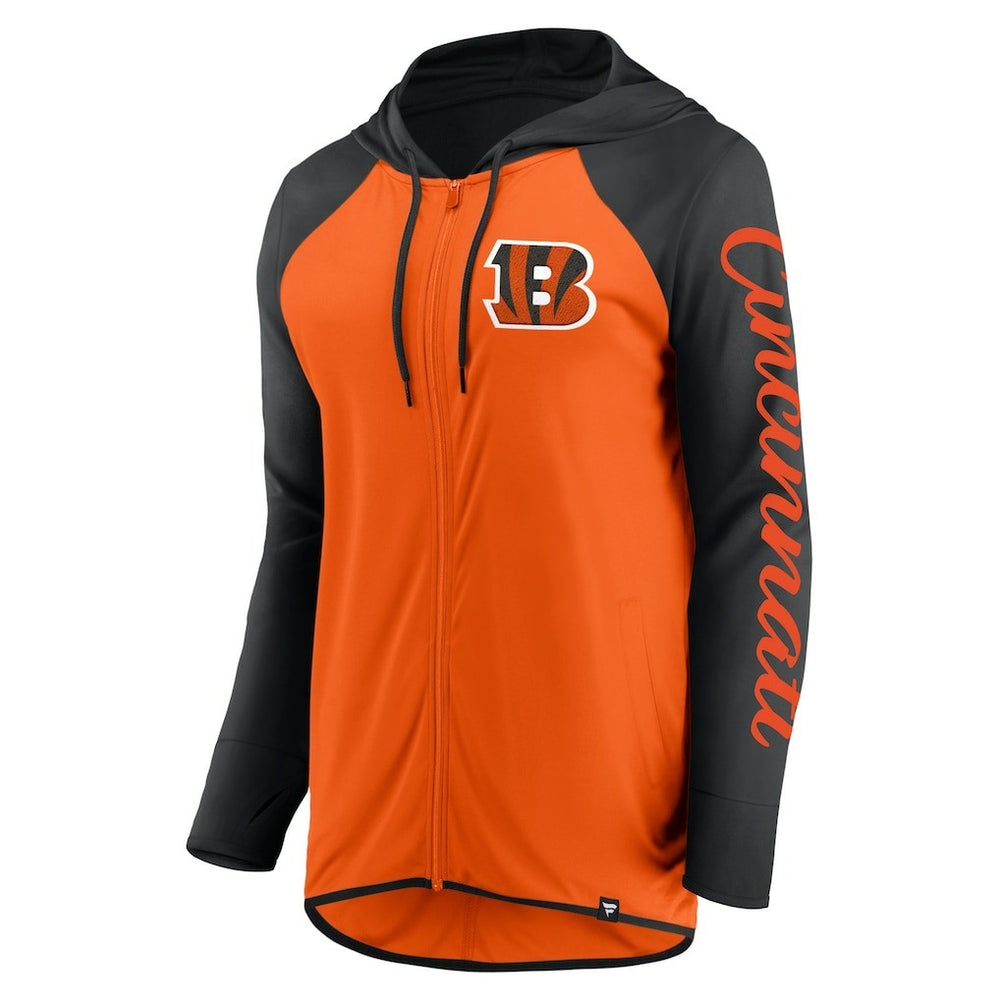 Cincinnati Bengals Women's Script Full-Zip Hoodie Orange/Black - Fanatics
