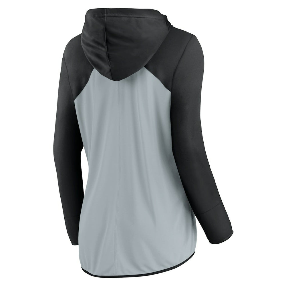 Las Vegas Raiders Women's Script Full-Zip Hoodie Silver/Black - Fanatics
