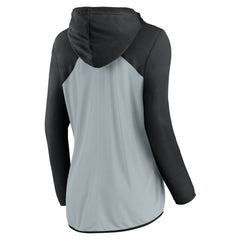 Las Vegas Raiders Women's Script Full-Zip Hoodie Silver/Black - Fanatics