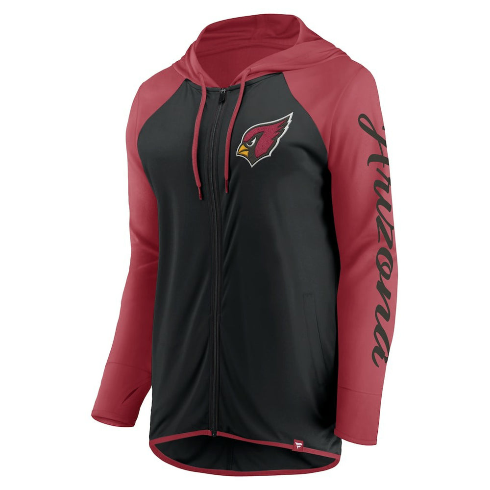 Arizona Cardinals Women's Script Full-Zip Hoodie Black/Cardinal - Fanatics