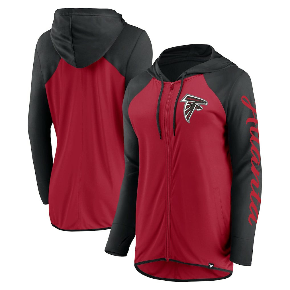 Atlanta Falcons Women's Script Full-Zip Hoodie Red/Black - Fanatics