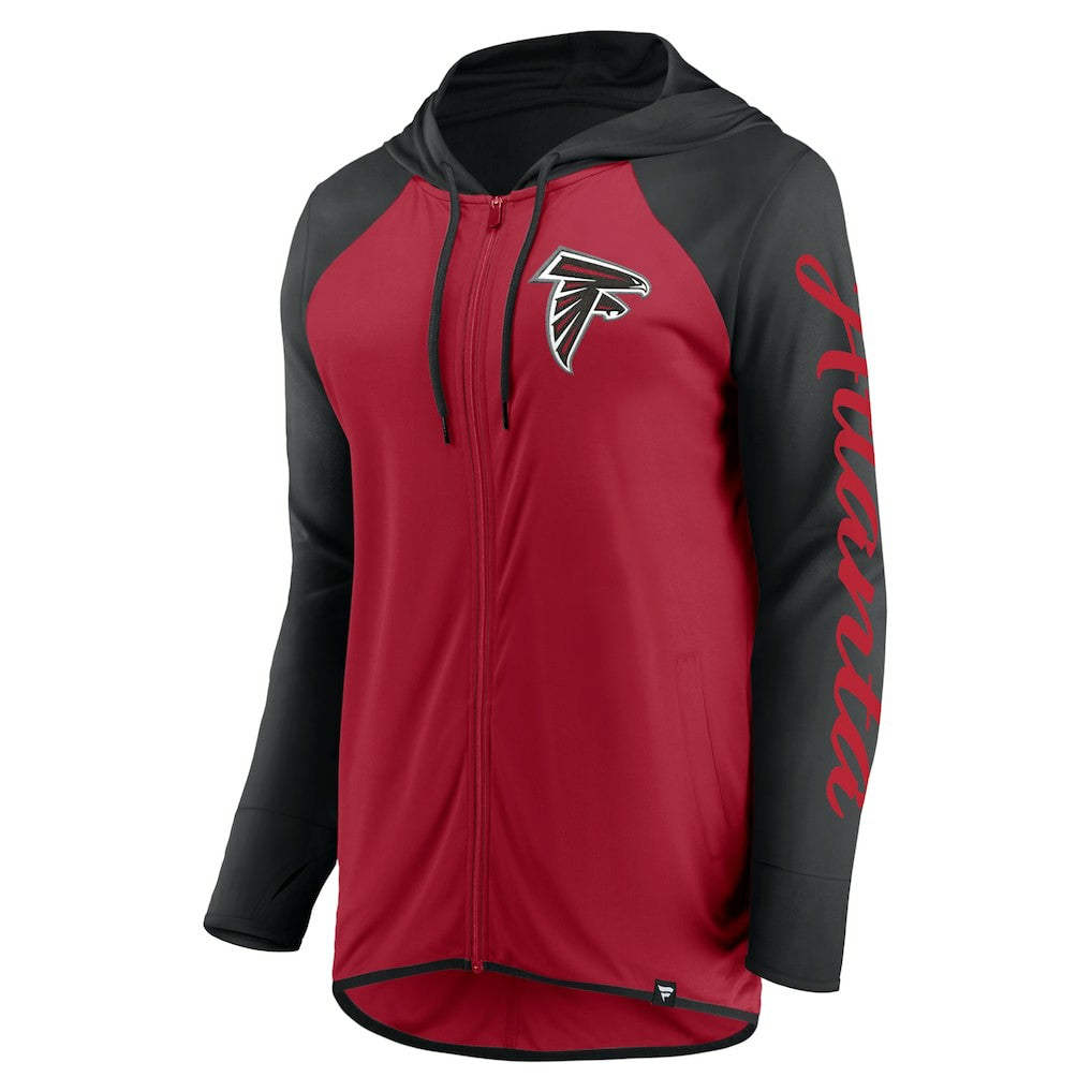 Atlanta Falcons Women's Script Full-Zip Hoodie Red/Black - Fanatics