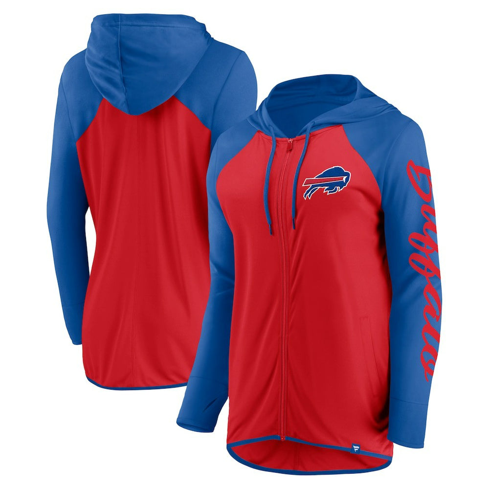 Buffalo Bills Women's Script Full-Zip Hoodie Red/Royal - Fanatics