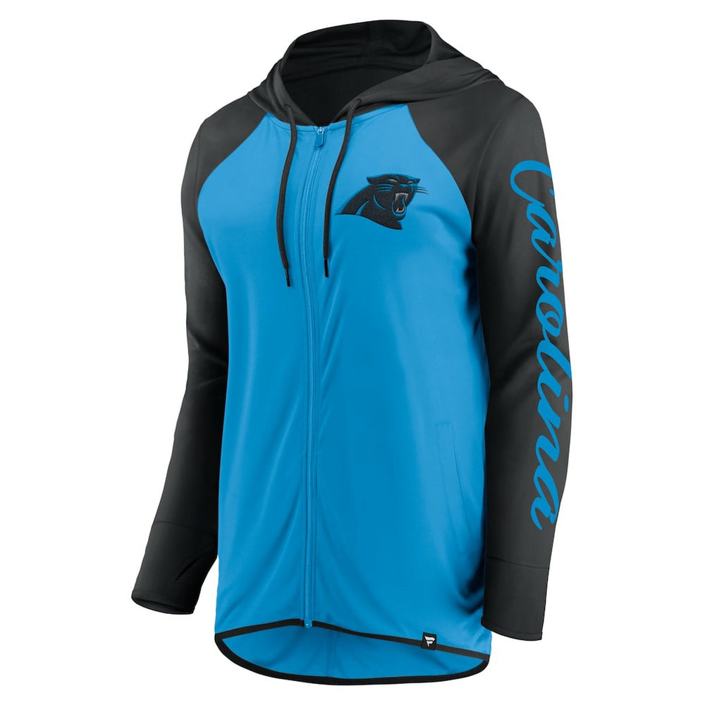 Carolina Panthers Women's Script Full-Zip Hoodie Blue/Black - Fanatics