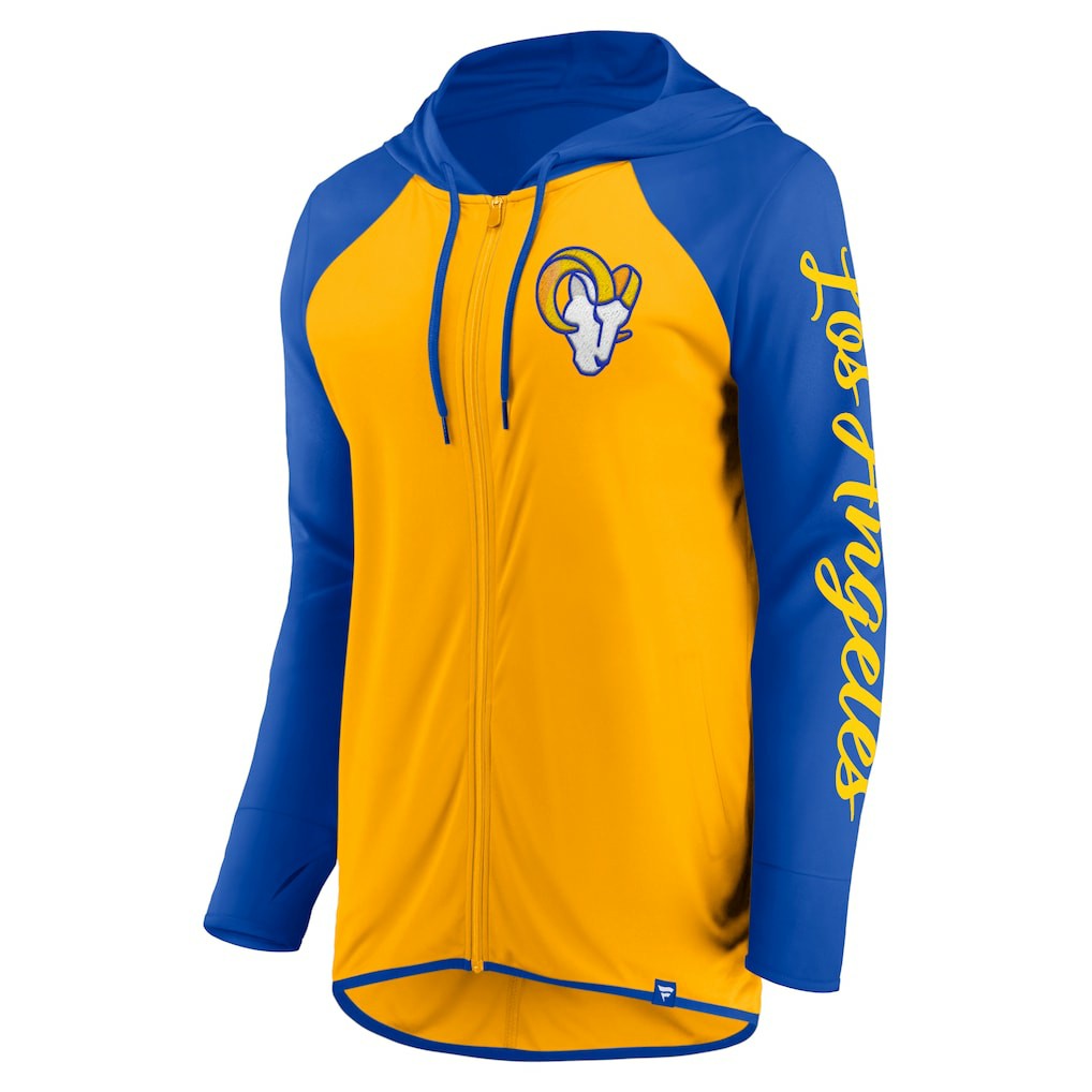 Los Angeles Rams Women's Script Full-Zip Hoodie Gold/Royal - Fanatics