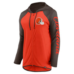 Cleveland Browns Women's Script Full-Zip Hoodie Orange/Brown - Fanatics