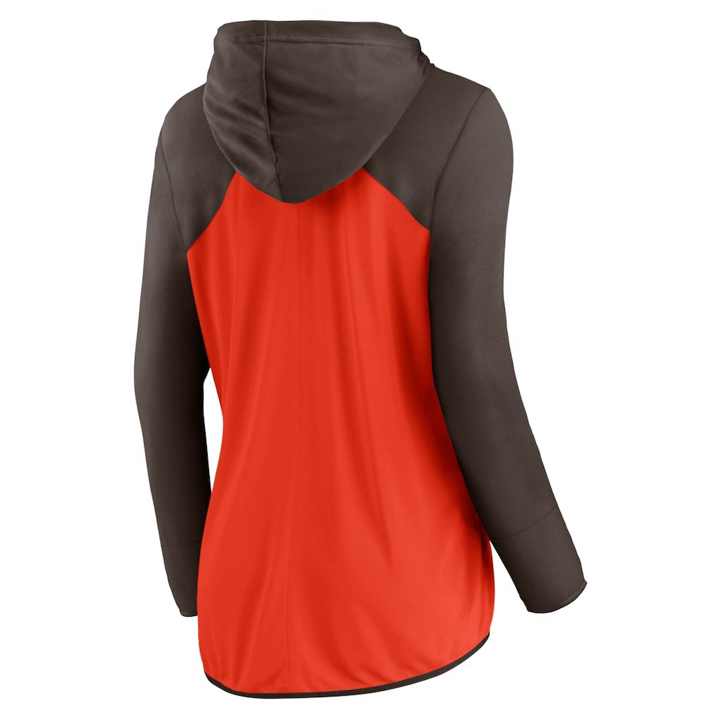 Cleveland Browns Women's Script Full-Zip Hoodie Orange/Brown - Fanatics