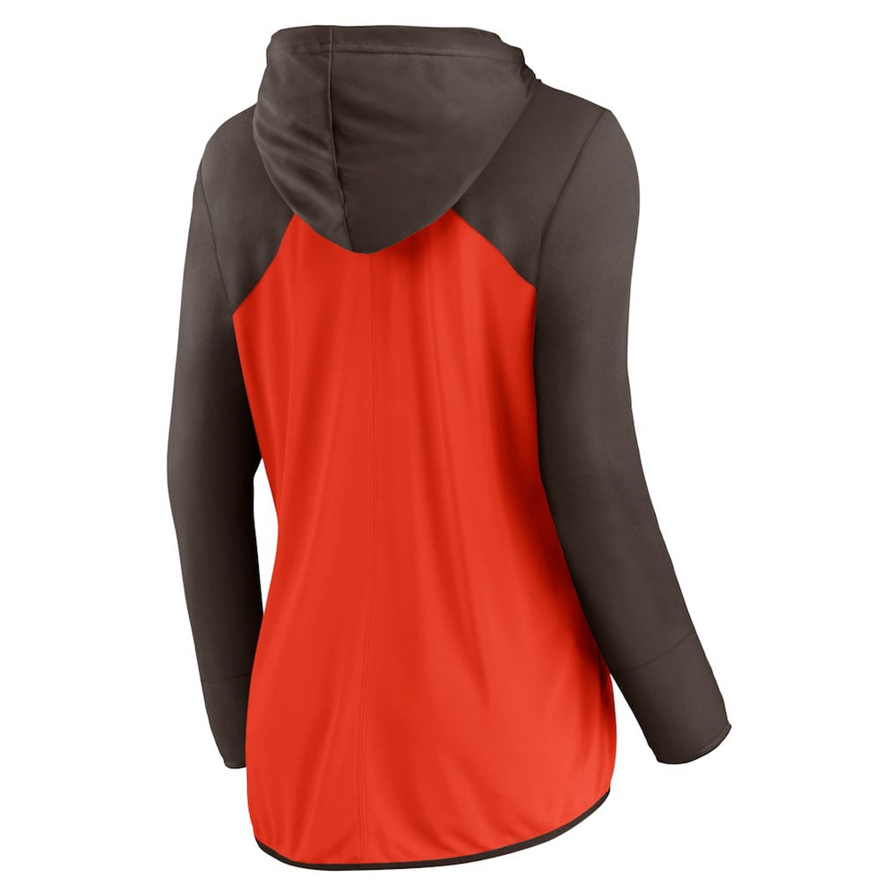 Cleveland Browns Women's Script Full-Zip Hoodie Orange/Brown - Fanatics