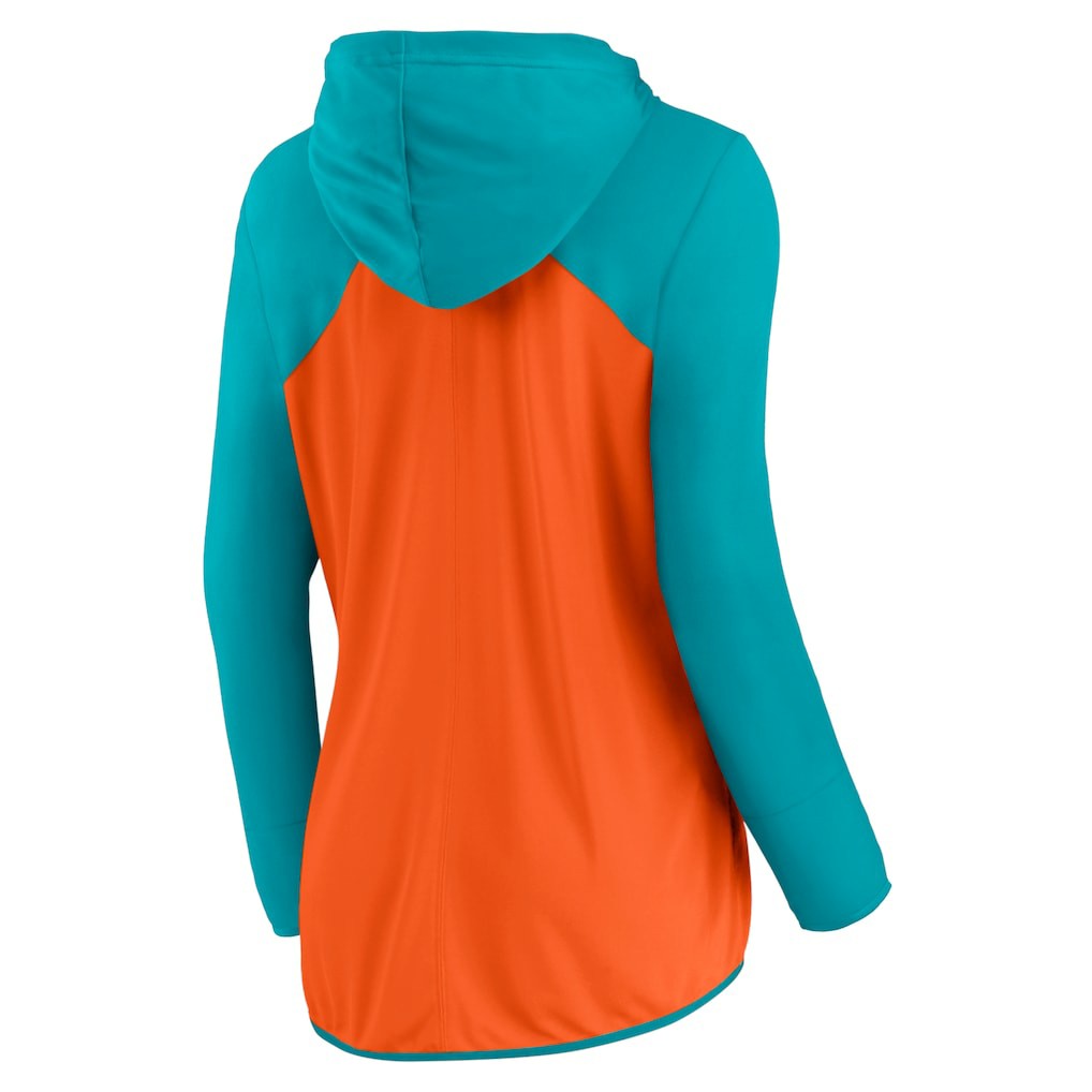 Miami Dolphins Women's Script Full-Zip Hoodie Orange/Aqua - Fanatics