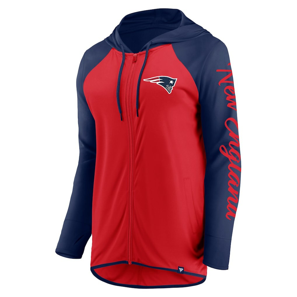 New England Patriots Women's Script Full-Zip Hoodie Red/Navy - Fanatics