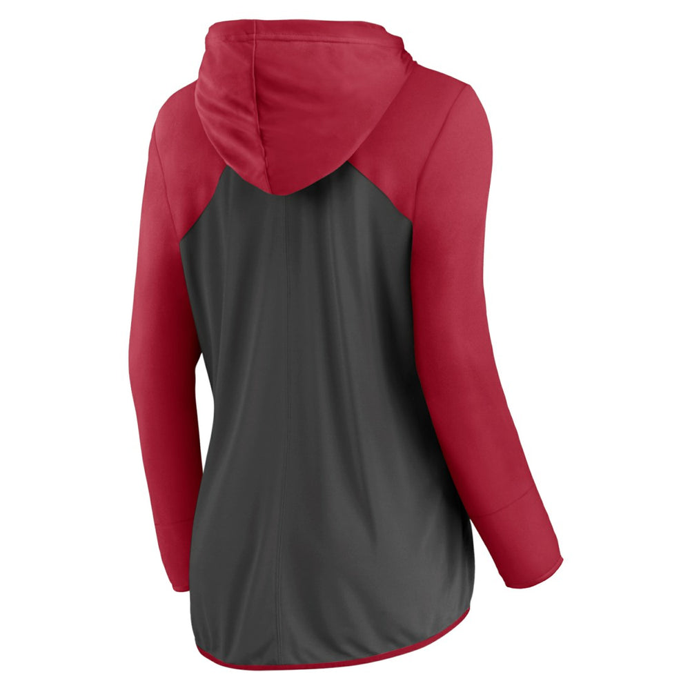 Tampa Bay Buccaneers Women's Script Full-Zip Hoodie Pewter/Red - Fanatics