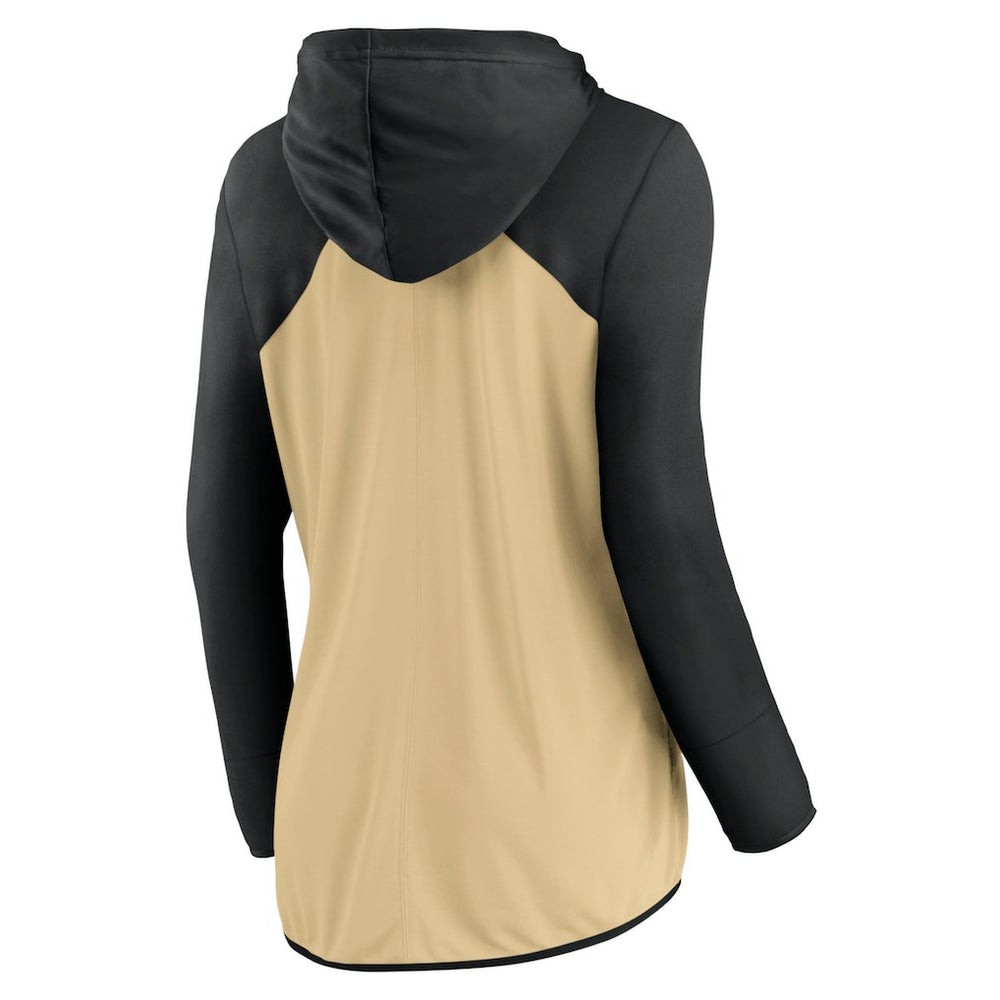 New Orleans Saints Women's Script Full-Zip Hoodie Gold/Black - Fanatics