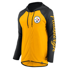 Pittsburgh Steelers Women's Script Full-Zip Hoodie Gold/Black - Fanatics