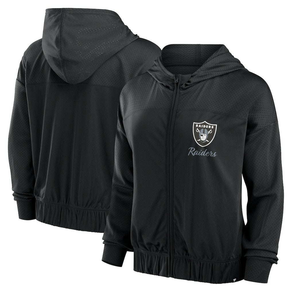 Las Vegas Raiders Women's Script Lock Full-Zip Hoodie Black - Fanatics