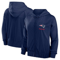 New England Patriots Women's Script Lock Full-Zip Hoodie Navy - Fanatics