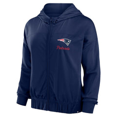 New England Patriots Women's Script Lock Full-Zip Hoodie Navy - Fanatics
