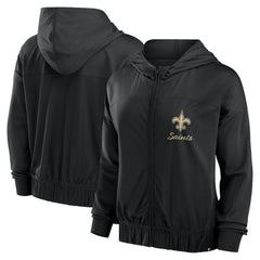 New Orleans Saints Women's Script Lock Full-Zip Hoodie Black - Fanatics