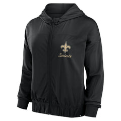 New Orleans Saints Women's Script Lock Full-Zip Hoodie Black - Fanatics