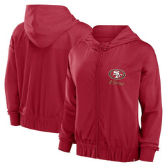 San Francisco 49ers Women's Script Lock Full-Zip Hoodie Scarlet - Fanatics