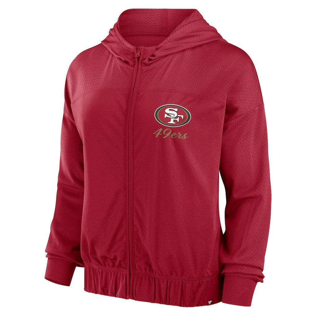 San Francisco 49ers Women's Script Lock Full-Zip Hoodie Scarlet - Fanatics