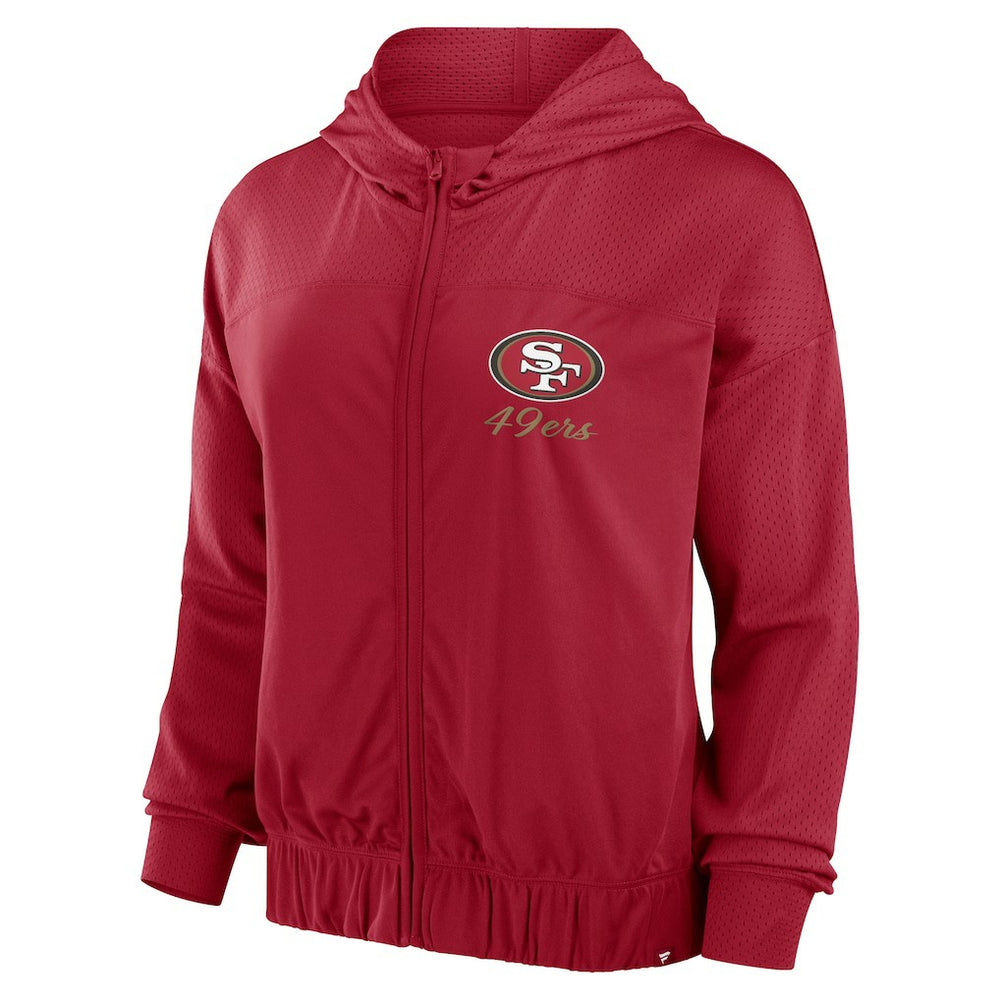San Francisco 49ers Women's Script Lock Full-Zip Hoodie Scarlet - Fanatics