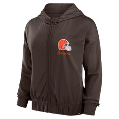 Cleveland Browns Women's Script Lock Full-Zip Hoodie Brown - Fanatics