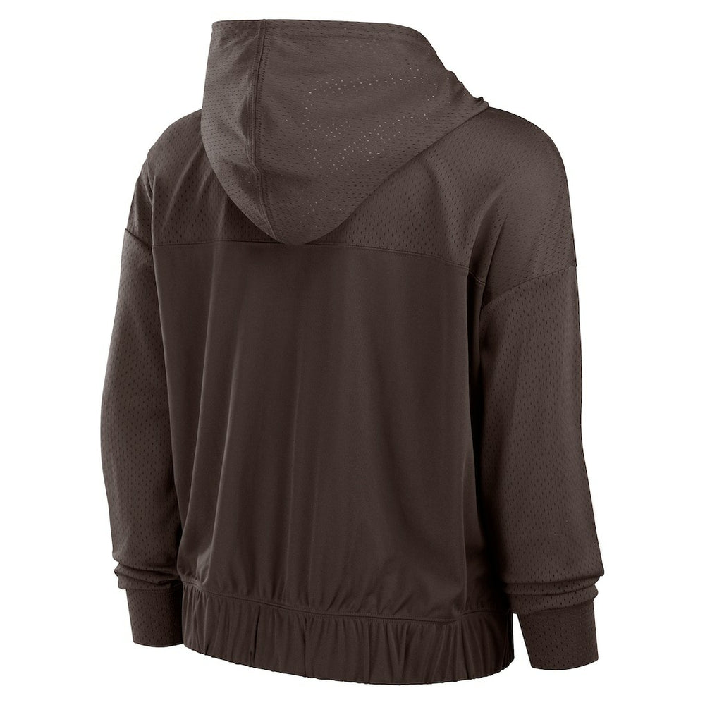 Cleveland Browns Women's Script Lock Full-Zip Hoodie Brown - Fanatics