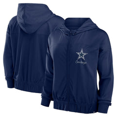 Dallas Cowboys Women's Script Lock Full-Zip Hoodie Navy - Fanatics