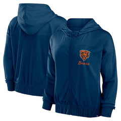 Chicago Bears Women's Script Lock Full-Zip Hoodie Navy - Fanatics