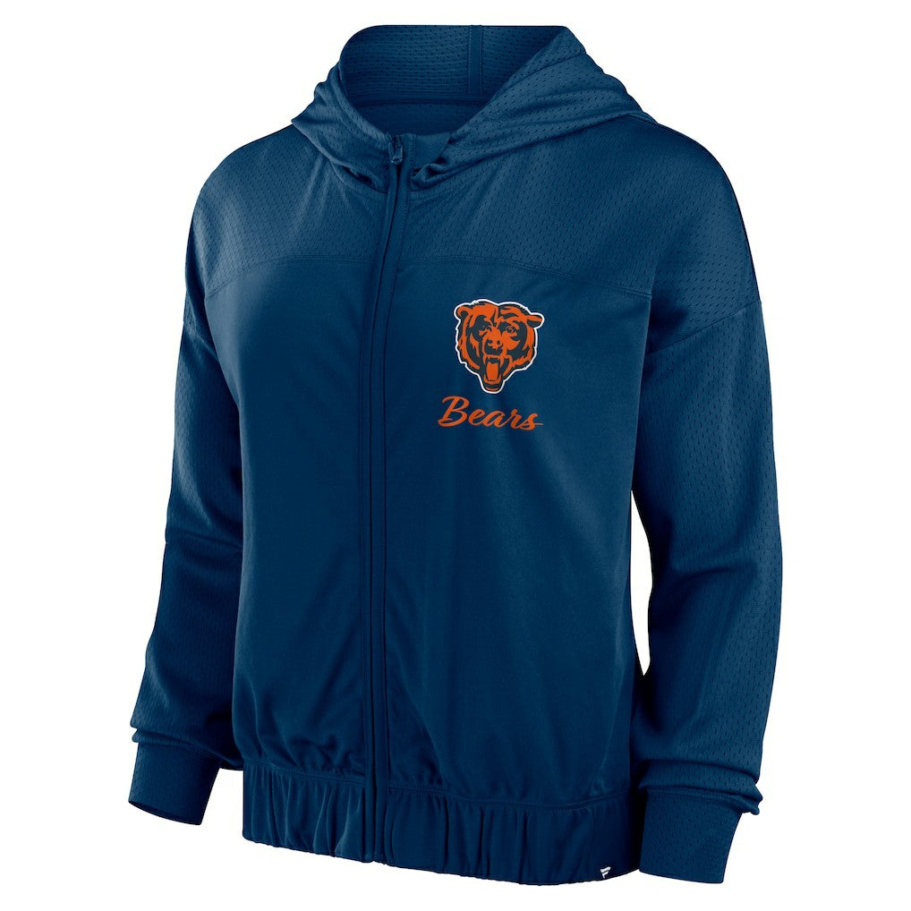 Chicago Bears Women's Script Lock Full-Zip Hoodie Navy - Fanatics